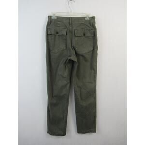 Madewell Pants Women’s 27 Army Green Straight Leg High Rise Utility Cotton Chino